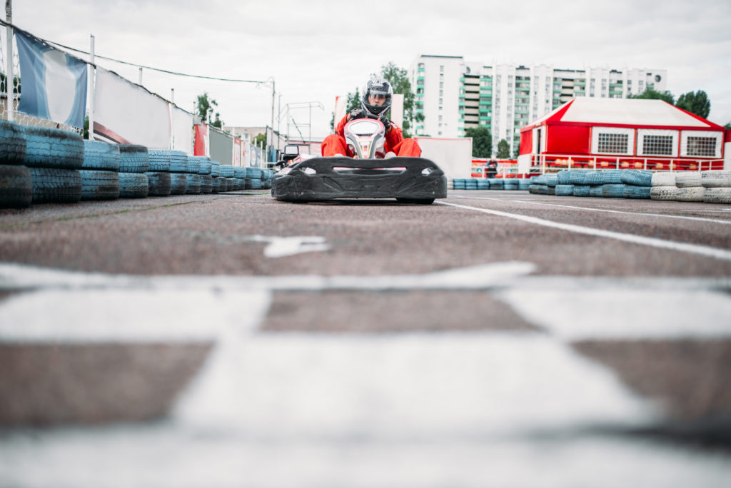 gokart a cél egyenesben